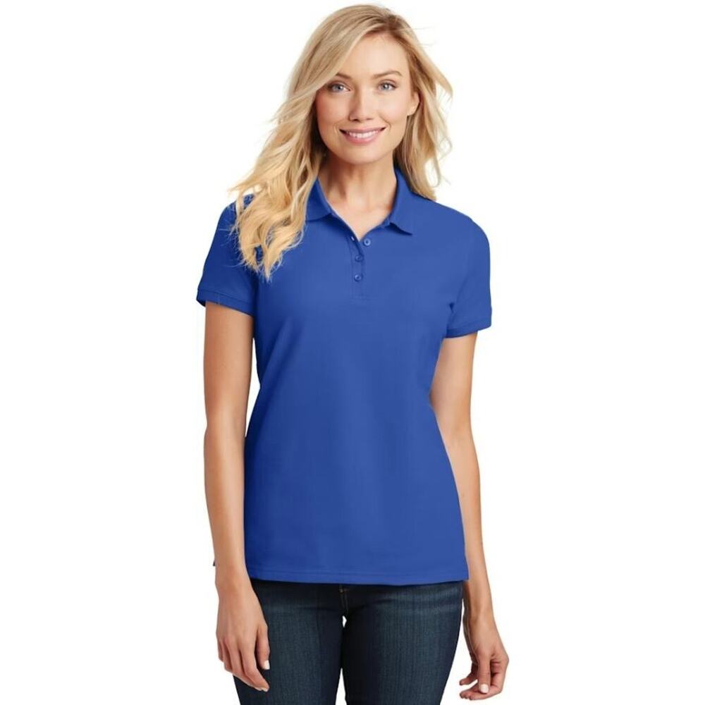 Port Authority Women's Core Classic Pique Polo in True Royal Small MSRP $25 L100